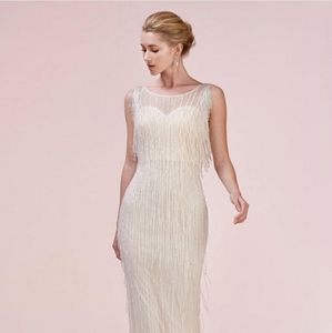 Andrea & Leo beaded sheath fringe dress
